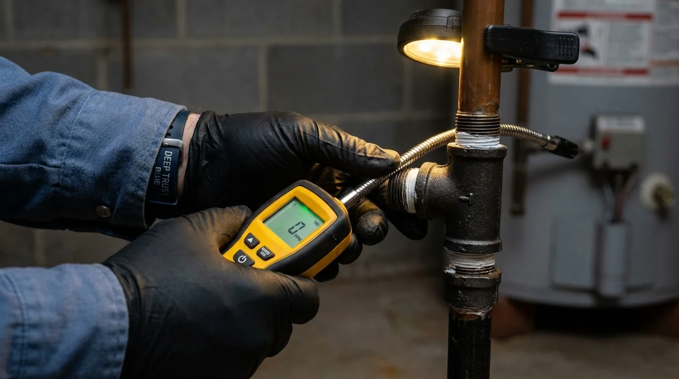 Gas leak detection with electronic sniffer by Johns Plumbing LLC in Stony Point