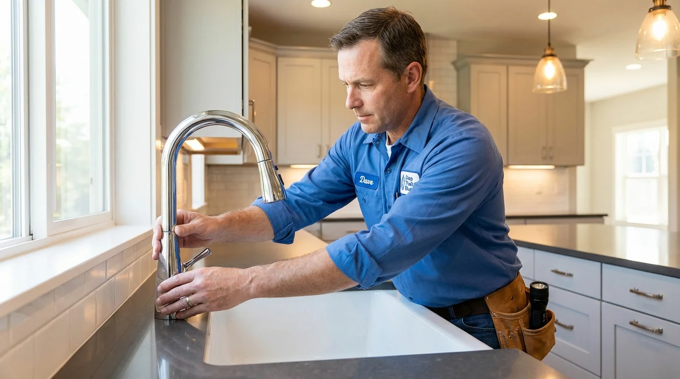 Kitchen faucet installation by Johns Plumbing LLC in Stony Point